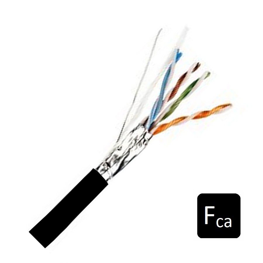 Solid Cat5e F/UTP PE External 4 Pair Black (L)305Mtr