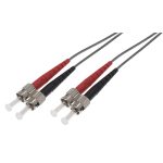 Fibre Patch Lead Duplex MM ST-ST OM1 62.5/125 LSZH Grey (L)1Mtr