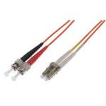 Fibre Patch Lead Duplex MM LC-ST OM2 50/125 LSZH Orange (L)1Mtr