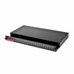 Fibre Patch Panel 4 Way MultiMode ST 4x Simplex Sliding Drawer Metal Black