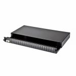 Fibre Patch Panel 4 Way MultiMode LC 2x Duplex Sliding Drawer Metal Black