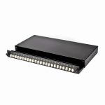 Fibre Patch Panel 48 Way MultiMode LC 24x Duplex Sliding Drawer Metal Black
