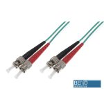 Fibre Patch Lead Duplex MM ST-ST OM3 50/125 LSZH Aqua (L)5Mtr