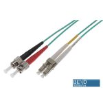 Fibre Patch Lead Duplex MM LC-ST OM3 50/125 LSZH Aqua (L)2Mtr