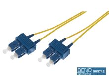 Fibre Patch Lead Duplex SM SC-SC OS2 9/125 LSZH Yellow (L)20Mtr