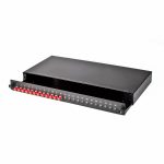 Fibre Patch Panel 12 Way SingleMode ST 12x Simplex Sliding Drawer Metal Black