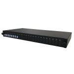 Fibre Patch Panel 16 Way SingleMode LC 8x Duplex Sliding Drawer Metal Black