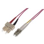 Fibre Patch Lead Duplex MM LC-SC OM4 50/125 LSZH Violet (L)1Mtr