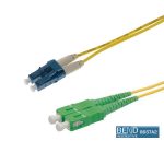 Fibre Patch Lead Duplex SM LC-SC/APC OS2 9/125 LSZH Yellow (L)25Mtr