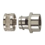 Pk10 Conduit Gland FU Straight M20 Nickel Plated Brass IP40 20mm