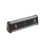 Desktop P-Pack Power & USB 2x UK Sockets, 2x USB A Charging Sockets Grey/Black