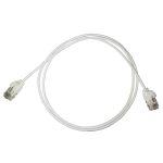 Slim Patch Lead Cat6 U/UTP LSZH Moulded Boot 32AWG White (L)1Mtr (Dia)2.8mm