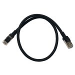 Patch Lead Cat6A S/FTP LSZH Moulded Boot 26AWG Black (L)0.5Mtr