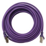 Patch Lead Cat6A S/FTP LSZH Moulded Boot 26AWG Purple (L)0.5Mtr