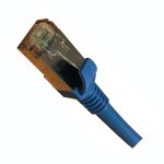 Patch Lead Cat6A S/FTP LSZH Moulded Boot 26AWG Light Blue (L)1Mtr