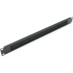 Ultima Brush Strip Panel Letterbox Style Black (H)1U x (W)19" RAL9005 Smooth Fin